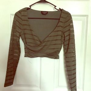 Stretchy crop top & knee length skirt